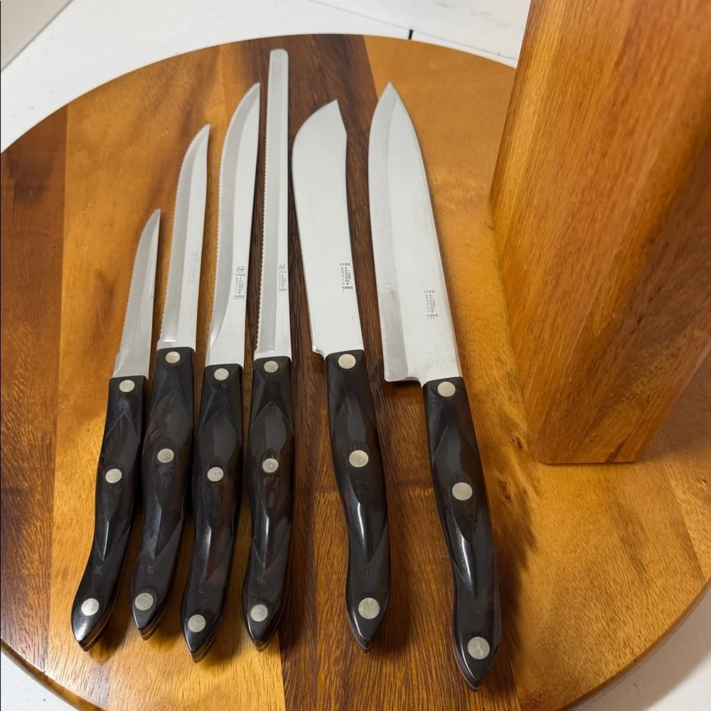 Cutco Knife set from 1989-90, 1721 1722 1723 1724 1725 & 1729 plus Island Block - Picture 15 of 17